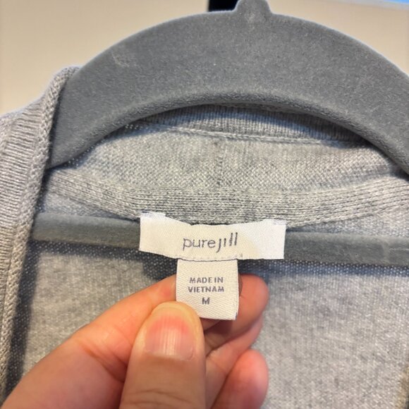 J. Jill Pure Jill Cotton Cashmere Open Front Long Sleeve Cardigan - Picture 5 of 12